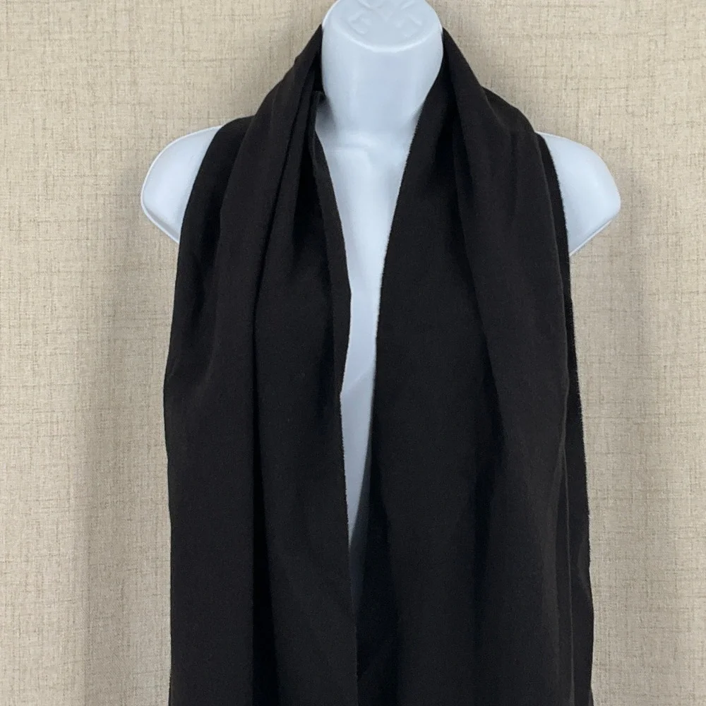 J.Crew 100% Cashmere Scarf‎ Black Fringe Trim New With Tags Wrap NEW